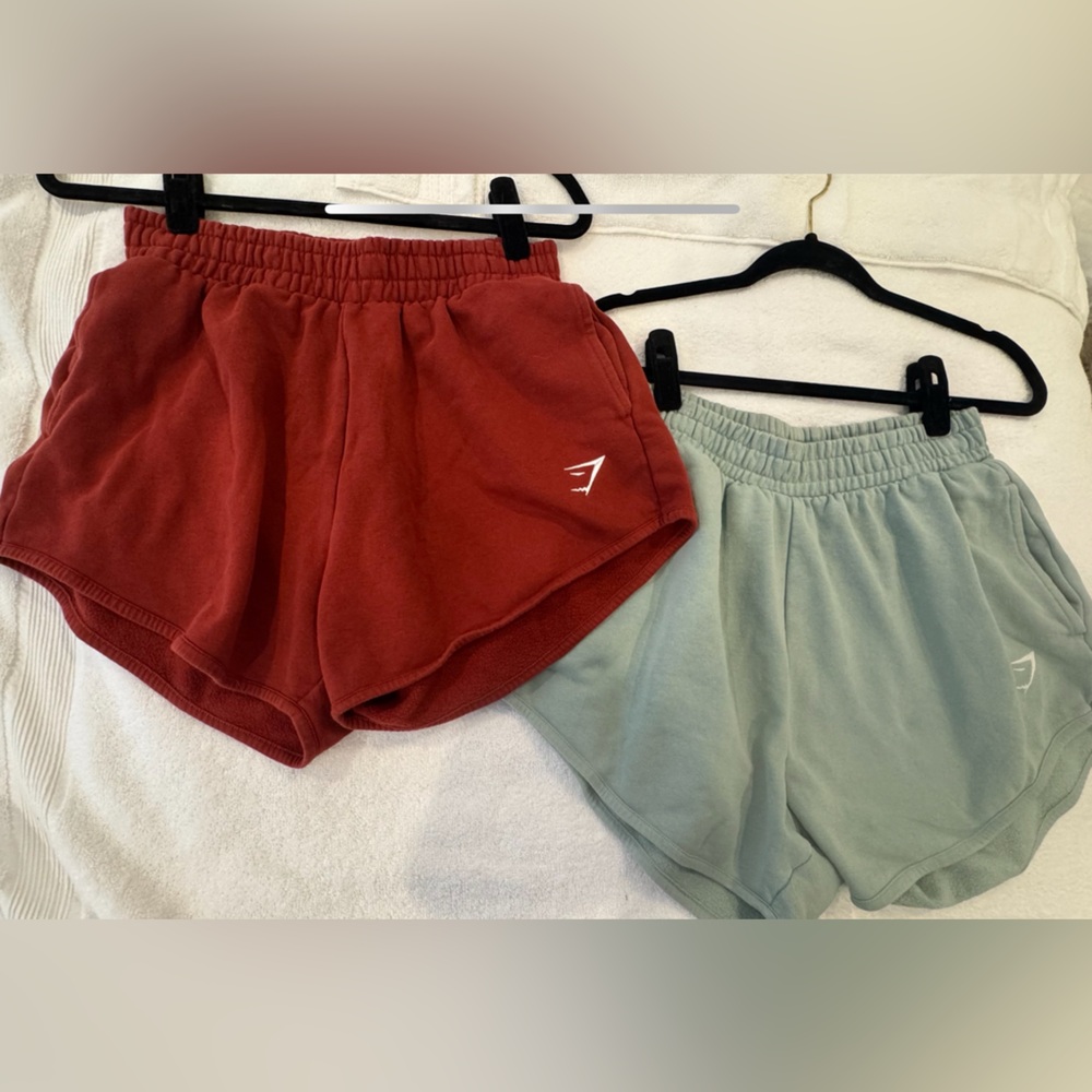Gymshark Women’s Red and Green SweatShorts